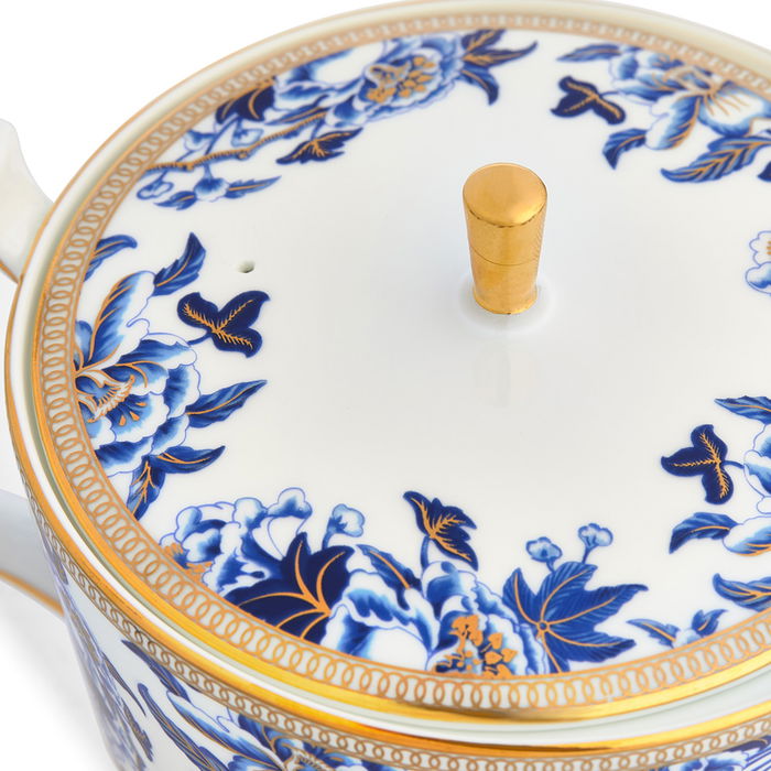 Wedgwood Tetera 1 L Hibiscus con Franjas de Oro de 22 Quilates Apta para Lavavajillas